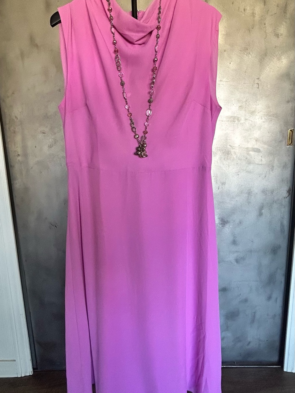 Ann Taylor Sleeveless Maxi Dress in Bright Pink - Picture 2 of 8